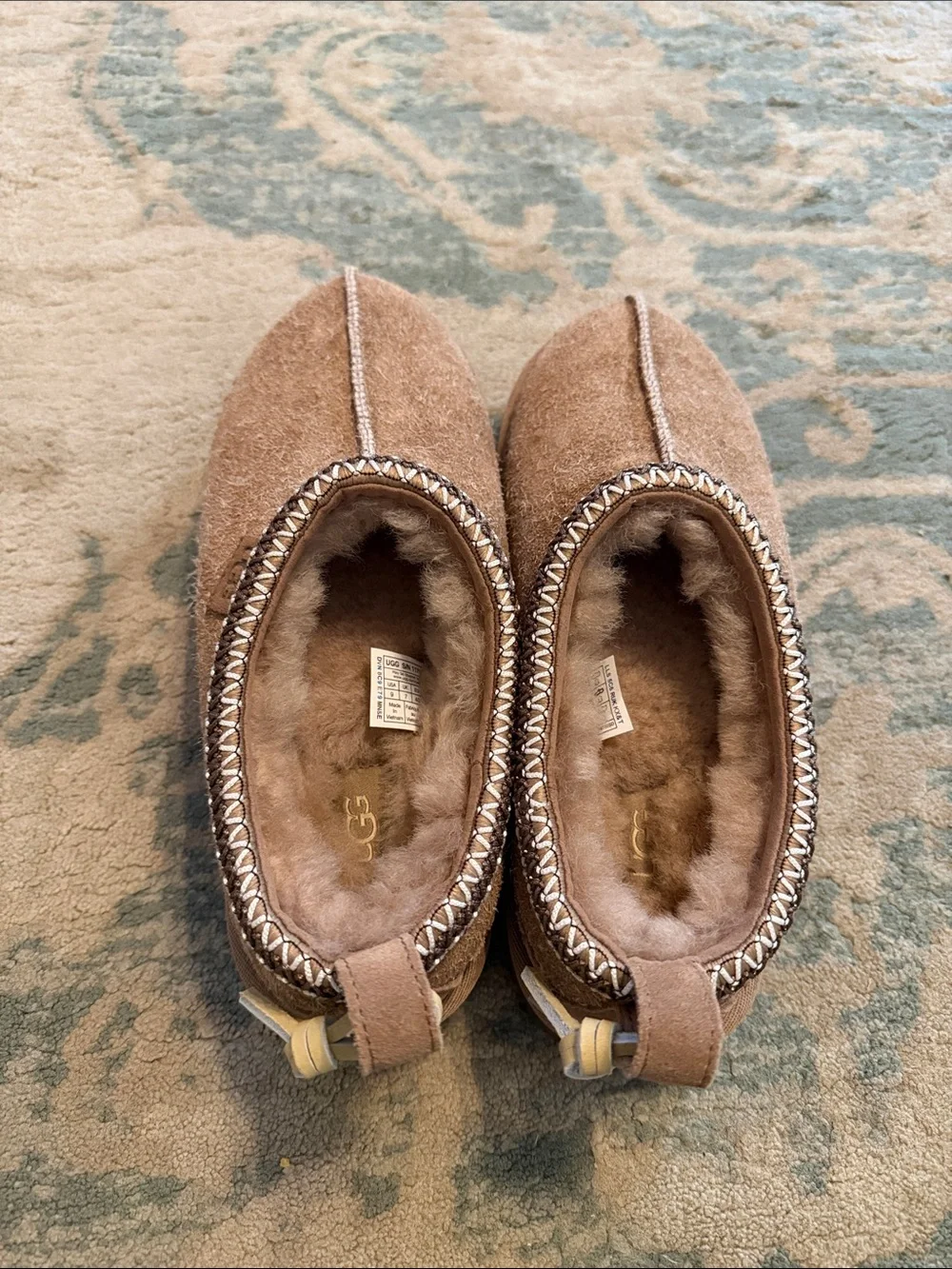 UGG Women's Chestnut Slip-On Suede Shearling Slippers - Picture 2 of 3